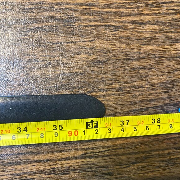 JOHN HENRY Black Full Grain Cowhide Leather Belt Gold Buckle Men Waist 29"- 33 " - Picture 5 of 9